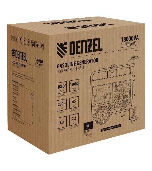 Электрогенератор бензиновый Denzel PS-180EA, 18 кВт, 110 дБ, 276 кг
