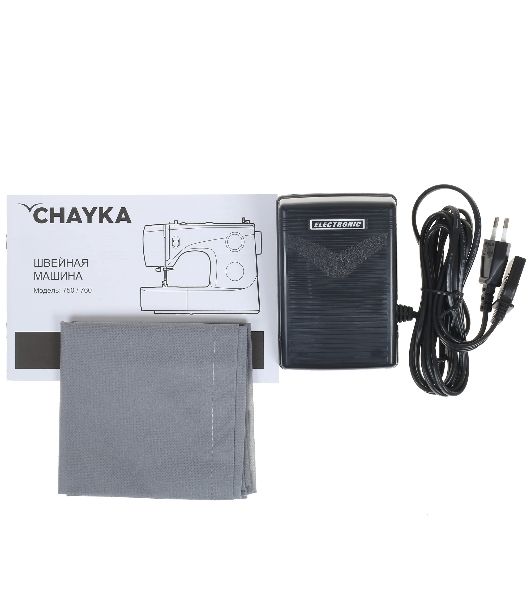 Швейная машина CHAYKA NEW WAVE 750 белый, электромеханическая, вертикальный качающийся, 23 операции, петля автомат
