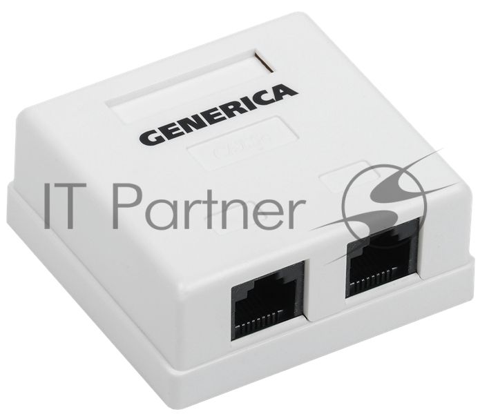 Розетка компьютерная информационная настенная RJ45 кат. 5Е UTP 2 порта GENERICA