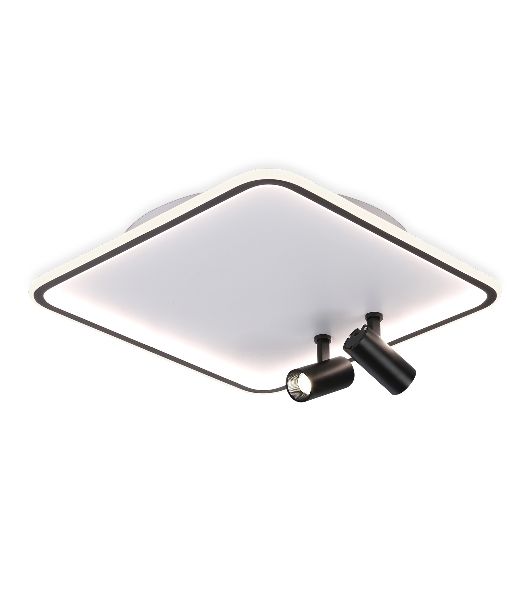 Светильник Ambrella light FL5115/1+2 WH/BK белый/черный 97W 3000K-6400K 480*480*130 (ПДУ ИК)