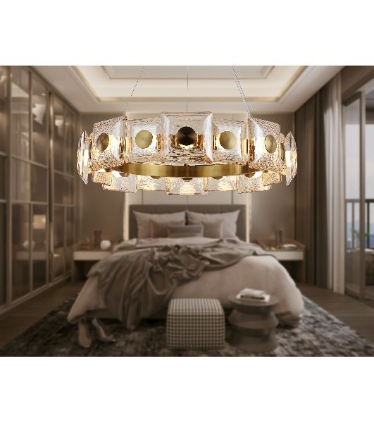 Светильник Ambrella light LH31027 BS/TI латунь/янтарь 72W 3000K D700*150