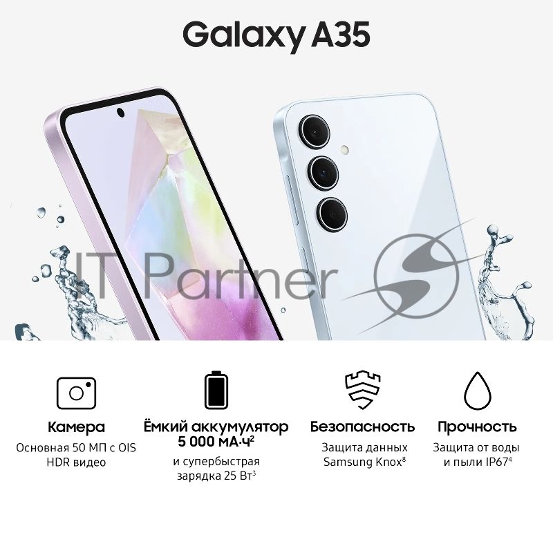 Смартфон Samsung Galaxy A35 5G, 8/128Gb, голубой