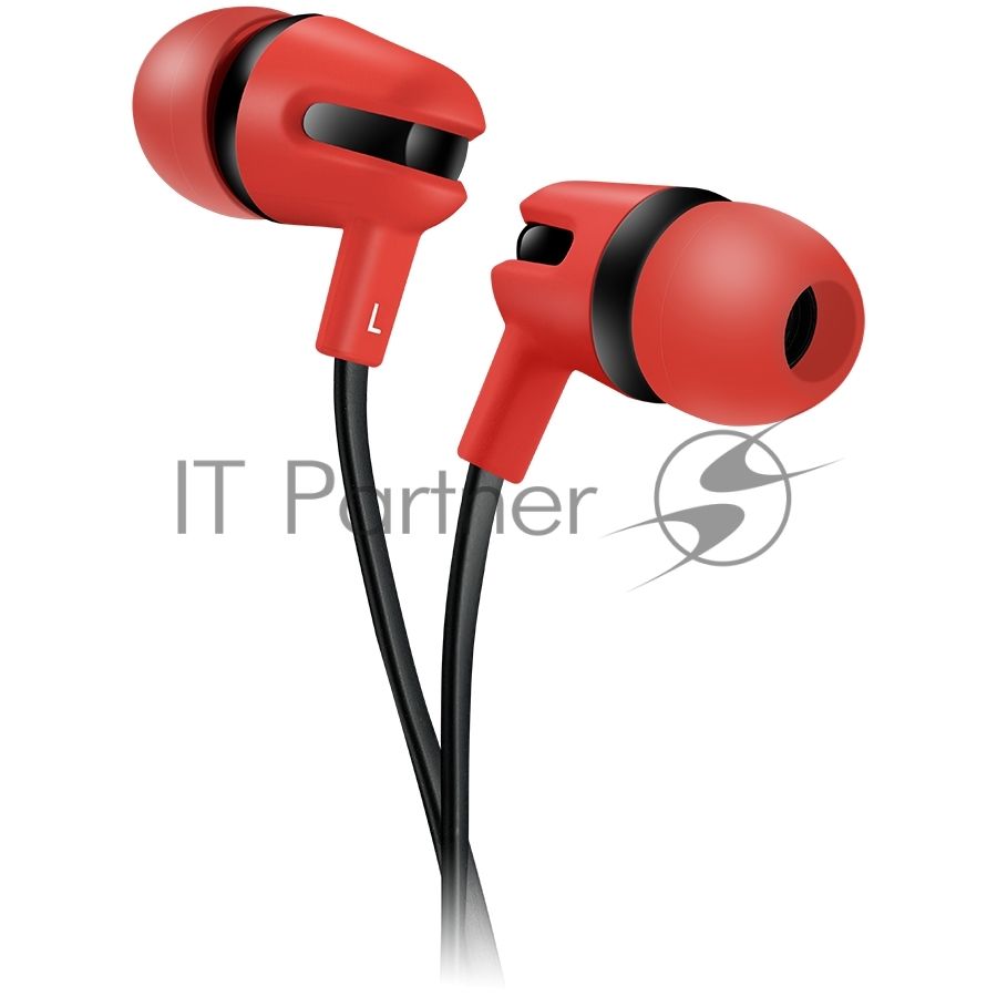Гарнитура CANYON длина шнура  1.2m flat cable, Red,