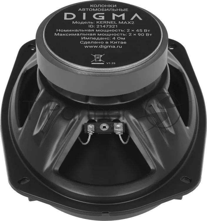 Колонки автомобильные Digma KERNEL MAX 2 120Вт 90дБ 4Ом 10см (4дюйм) (ком.:2кол.) коаксиальные двухполосные