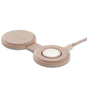 Переносное зарядное устройство Satechi Qi2 OntheGo 2-in-1 Wireless Charger, нежно-розовый