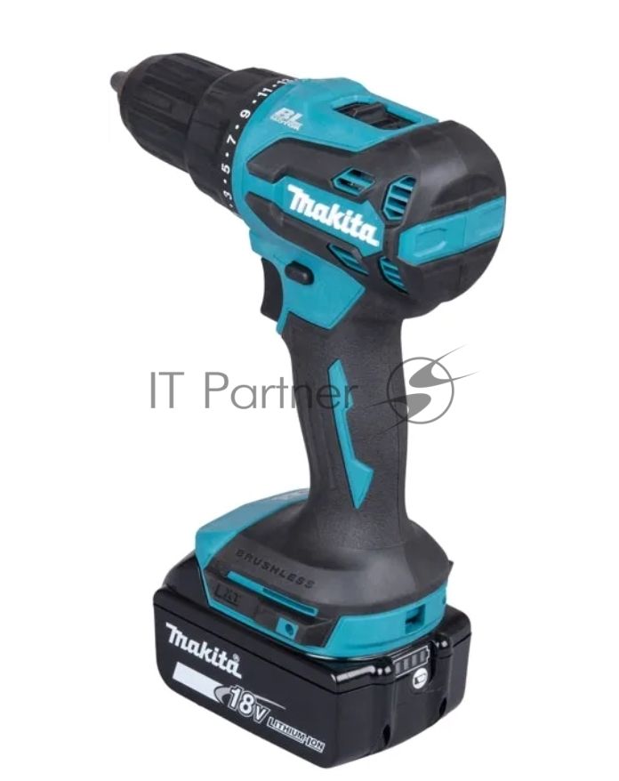Дрель-шуруповерт Makita DHP490F003, 18 В, 3 Ач, 50 Нм, бесщеточный, ударный