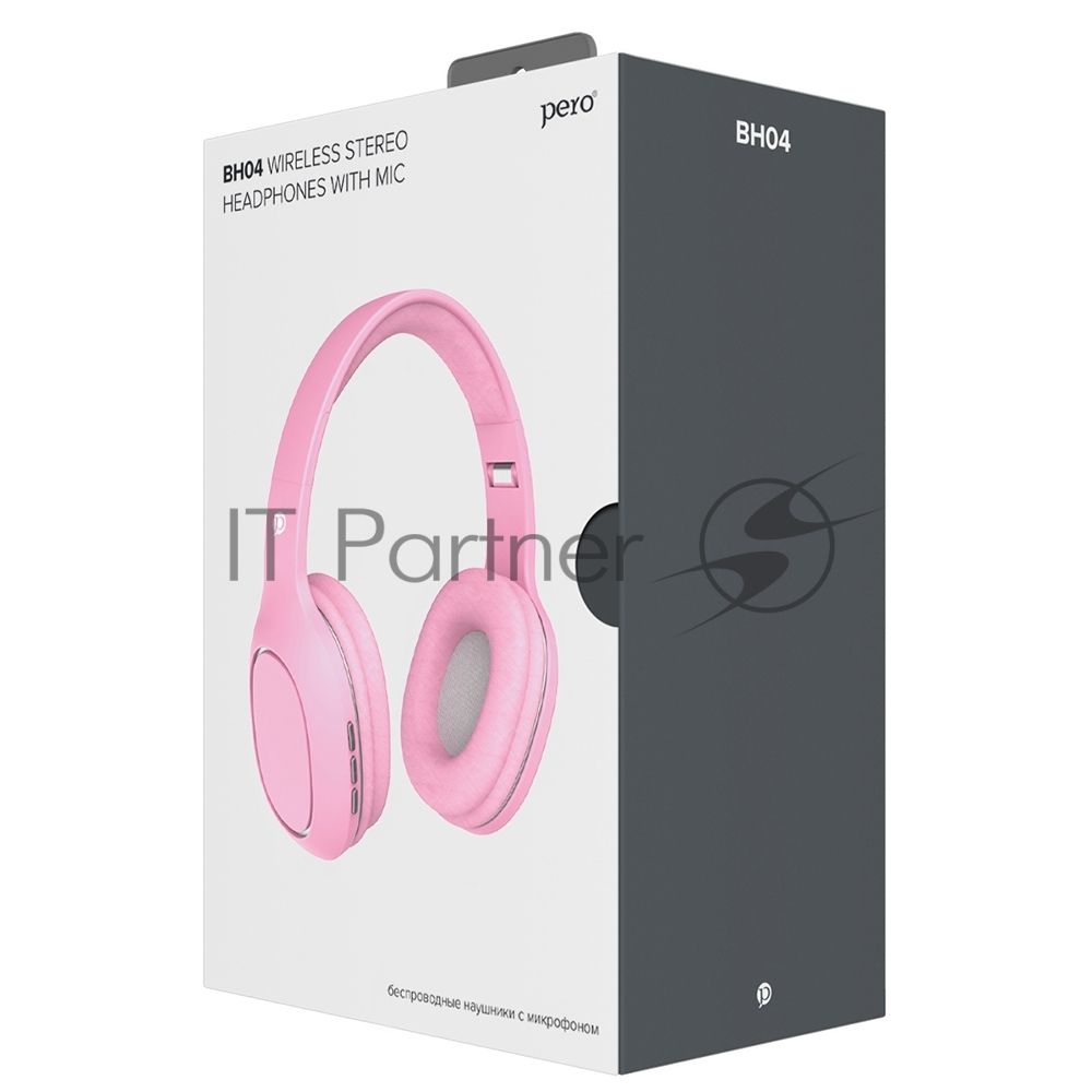 Беспроводные наушники PERO BH04 Pink, полноразмерные