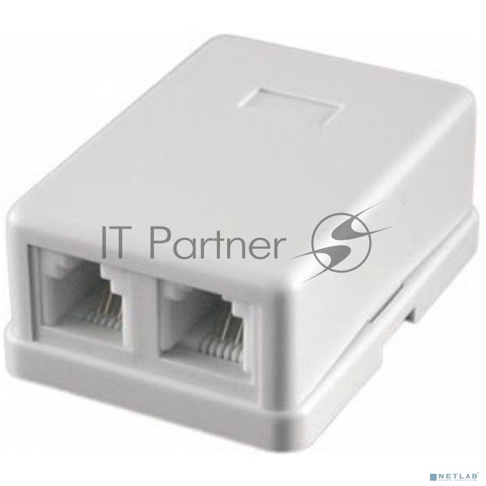 Розетка телефонная TA-102 RJ-11 (6P4C) внешняя 2 порта, белый