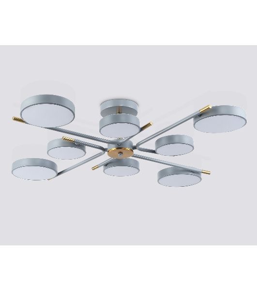 Люстра светодиодная на штанге Ambrella light FL516339/8 GR/CP серый/медь 120W 3000-6000K D850*170 (без ПДУ)