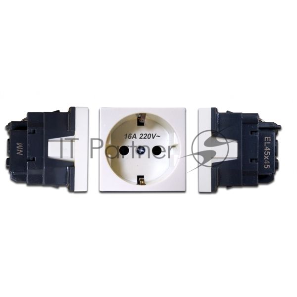 Розетка Lanmaster Mosaic NM-EL45X45-WH (упак.:1шт) 1м белый