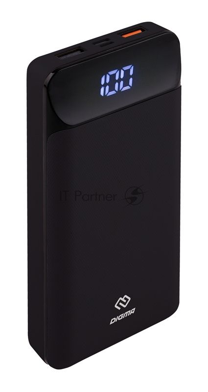 Портативный аккумулятор Digma DG-20000-PL-BK Li-Pol 20000mAh 3A черный 2xUSB