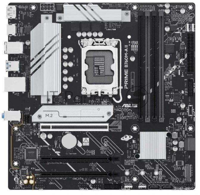 Материнская плата ASUS PRIME B760M-A II-CSM, LGA1700, Intel B760, 4xDDR5, 4xSATA 6Gb/s, 2xM.2, 1xPCIe 5.0 x16, 1xPCIe 4.0 x16 (x4), 1xPCIe 4.0 x16 (x1), 1xDisplayPort, 1xHDMI, 1x 2.5Gb LAN, 2xUSB 3.2 Gen 2 Type-A, 4xUSB 2.0 Type-A, 3x3.5 мм, 7.1, microATX
