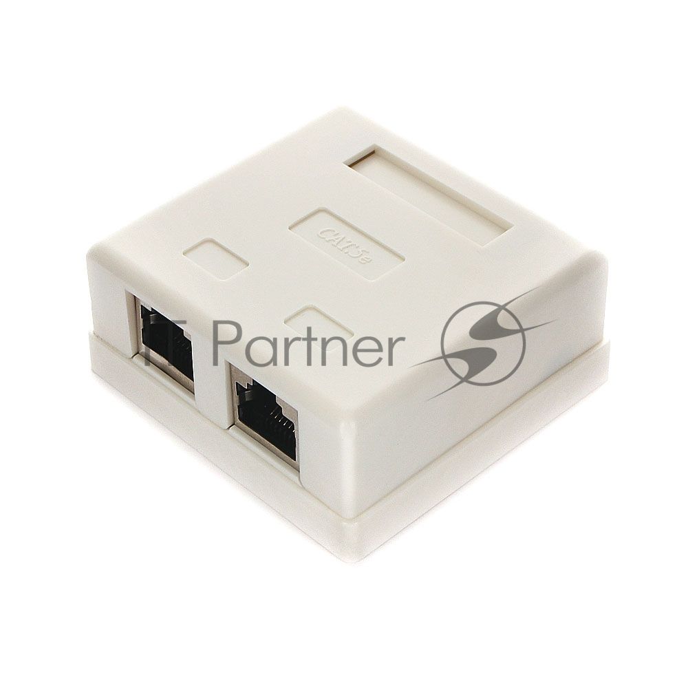 Монтажное оборудование Розетка Gembird NAS214 RJ-45 кат.STP 5e внешняя экранированная 2 порта, 110&Krone