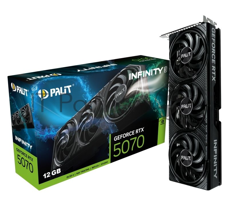 Видеокарта Palit GeForce RTX 5070 INFINITY 3, 12 GB GDDR7, 192 bit, 3xDisplayPort, HDMI, GPU 2325 MHz