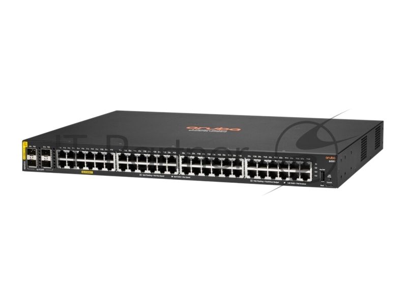 Коммутатор HPE Aruba Networking CX 6000 48G Class4 PoE 4SFP 370W, 48×1 Гбит/с PoE+ + 4×1 Гбит/с SFP, управляемый