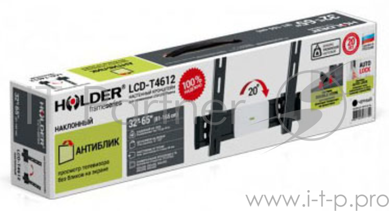 Кронштейн для телевизора Holder LCD-T4612 черный 32"-65" макс.40кг настенный наклон