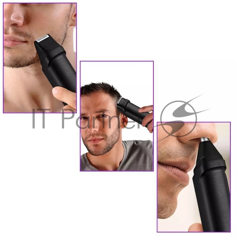 Триммер Kitfort КТ-3140-3 черный/синий 5Вт (насадок в компл:7шт)