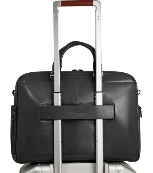 Деловая сумка мужская Piquadro Solm CA7025S141/N с отделением для ноутбука 14" черная натур.кожа