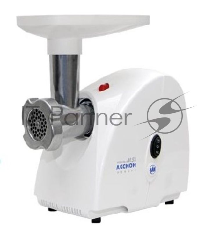 Мясорубка Аксион М31.01 (максимальная мощность 1500 Вт, номинальная мощность 230 Вт, производительность — до 100 кг/час, масса — 4 кг, функция РЕВЕРС, отсек для хранения решеток и сетевого шнура, решетка с отверстиями д. 5 мм, решетка с отверстиями д. 7 м
