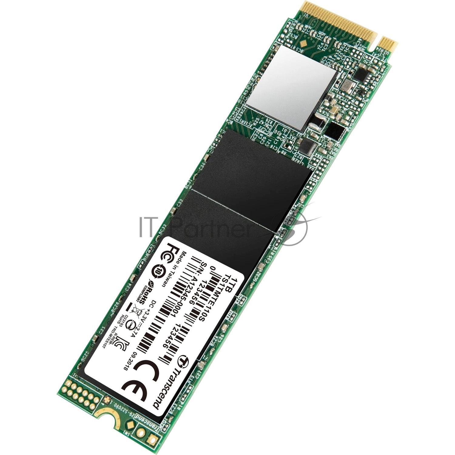 Накопитель SSD Transcend SSD MTE110S, 2048Gb, M.2(22x80мм), NVMe, PCIe 3.0 x4, 3D TLC, R/W 2500/1700Mb/s, IOPs 200 000/250 000, TBW 800, DWPD 0.2 (12 мес.)