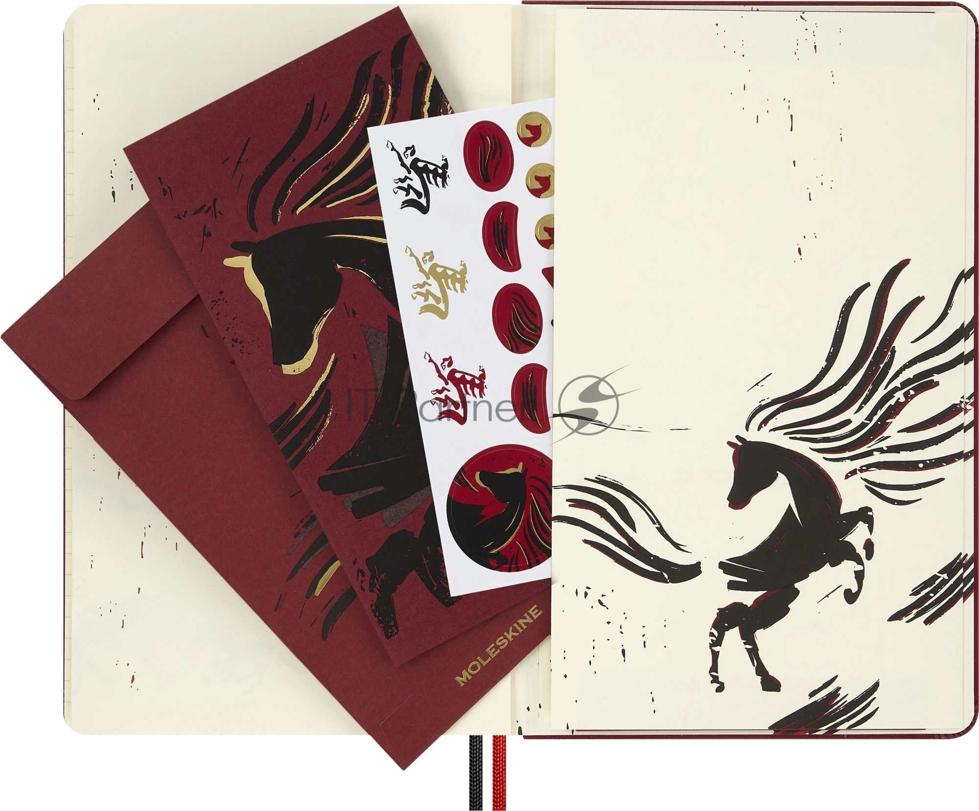 Блокнот Moleskine LIMITED EDITION ГОД ЛОШАДИ LECNYHRSQP060B 130х210мм обложка текстиль 176стр. линейка бордовый