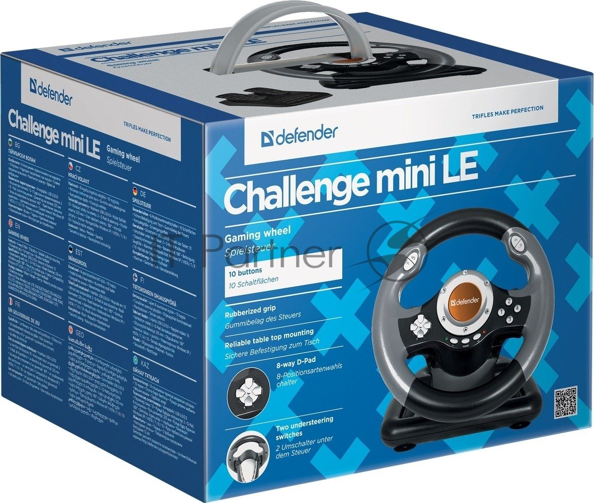Игровой руль Defender CHALLENGE MINI Руль+ педали, 10кн., 200мм.,USB