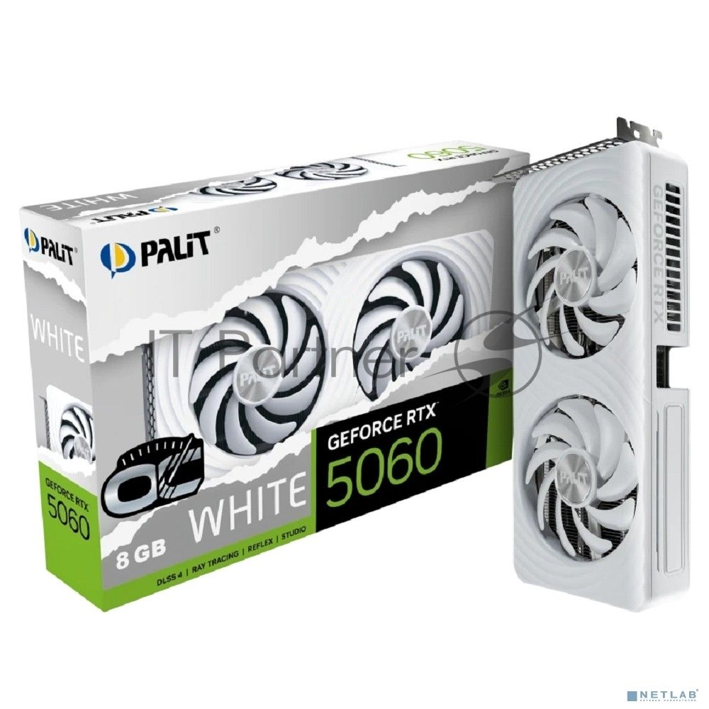Видеокарта Palit PCIE16 RTX 5060 8Gb PA-RTX 5060 WHITE OC 8Gb белый