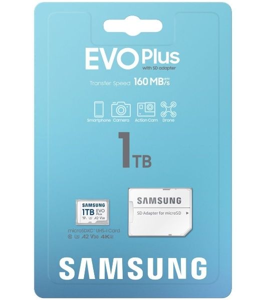 Флеш карта Samsung EVO Plus MicroSDXC MB-MC1T0SA/KR 1Tb A2 U3 V30 +SD Adapter