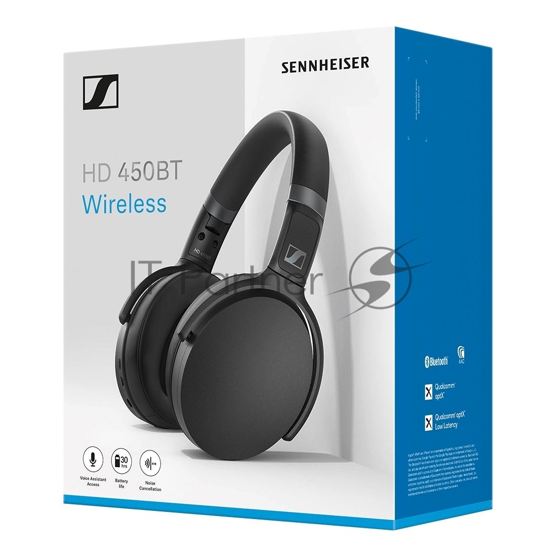 Наушники беспроводные Sennheiser Наушники беспроводные Sennheiser/ Bluetooth 5.0, накладные складные закрытые, активное шумоподавление, 18-22000Гц, 108дБ, микрофон, до 30 часов работы, аудиокедеки: SBC, AAC, AptX™, AptX™ Low Latency, 508386