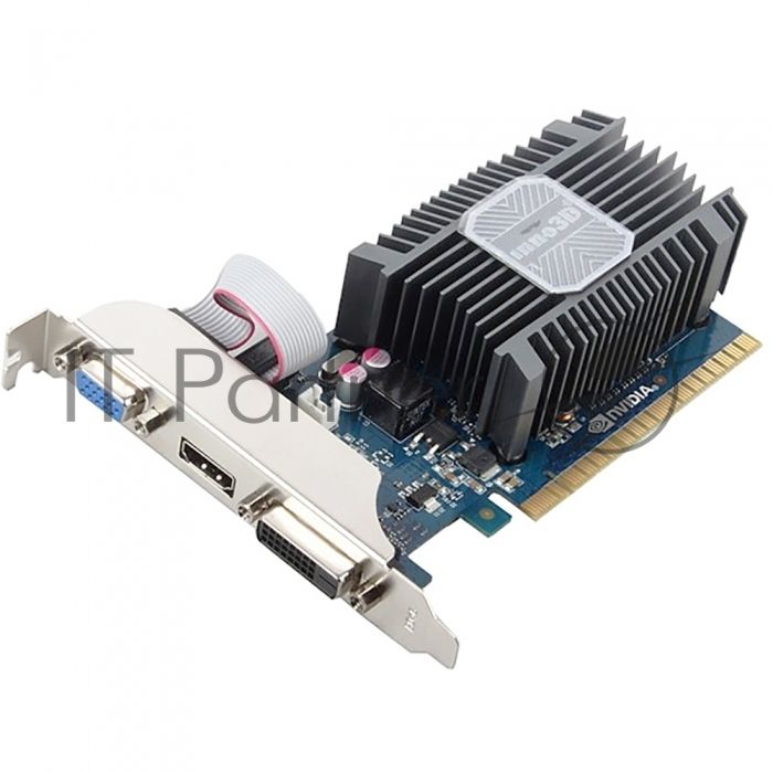 Видеокарта 1Gb <PCI-E> Inno3D GT730 c CUDA <GFGT730, GDDR3, 64 bit, HDCP, DVI, HDMI, Retail>