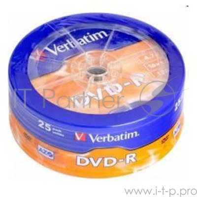 Диск DVD-R Verbatim 4.7Gb 16x Cake Box (25шт) (43730)