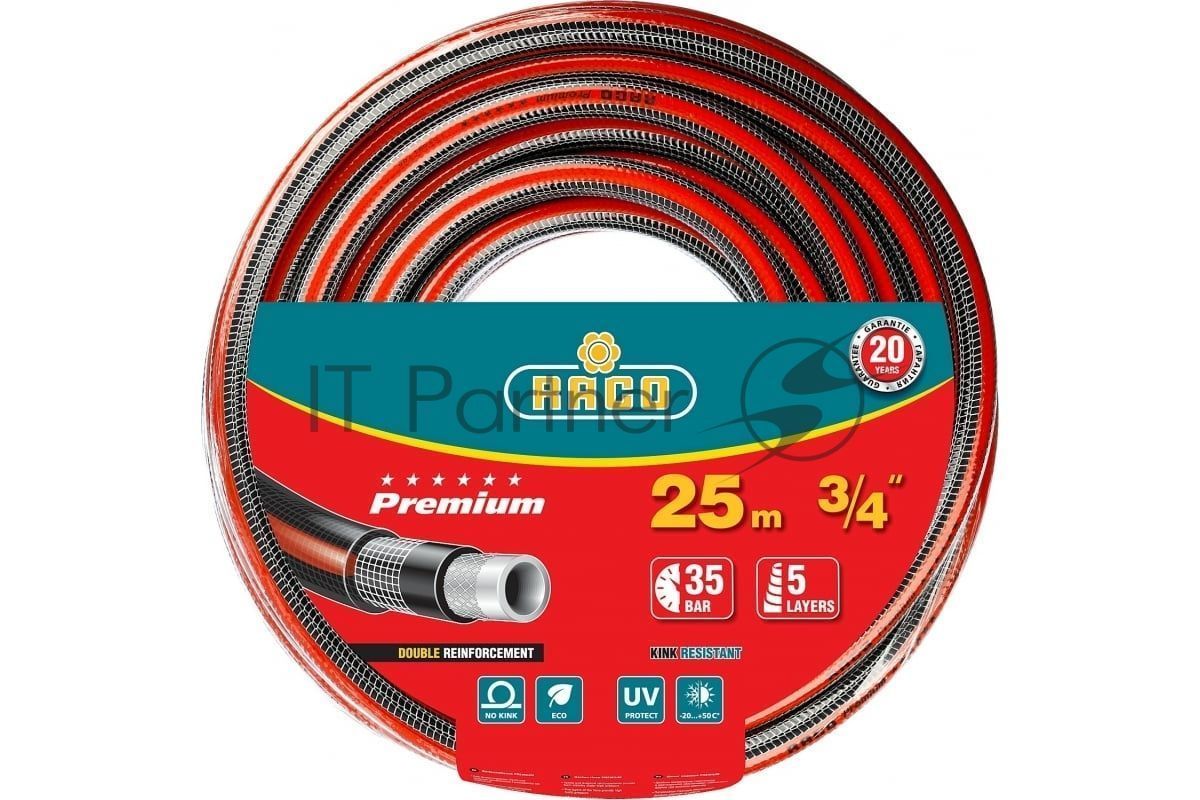 Шланг RACO PREMIUM 40300-3/4-25_z01 поливочный, 35атм., армированный, 5-ти слойный, 3/4"х25м