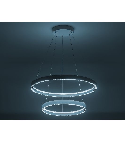 Подвесной светодиодный светильник Ambrella light FL5862/2 WH белый 45W 3000K/4200K/6400K D600/400*830 (без ПДУ)