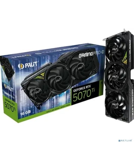 Видеокарта Palit PA-RTX 5070Ti GAMINGPRO-S 16Gb RTX 5070TI 16Gb 256bit GDDR7 2295/28000 HDMIx1 DPx3 HDCP Ret