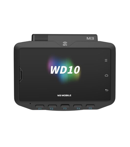 Терминал сбора данных M3 Mobile WD1W0C-T0CWSS-HF Android 13, 802.11 a/b/g/n/ac, 4" WVGA, 13MP CAM, BT 5.0, NFC(HF), 4G/64G, 3,350mAh Battery is included and Screen Protector, Hand Strap are attached.