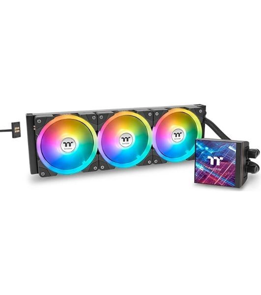 Система жидкостного охлаждения Thermaltake MAGFloe 360 Ultra ARGB Soc-AM5/AM4/1200/1700/1851 черный 4-pin 30.6dB Al+Cu LCD Ret (CL-W432-PL12SW-A)