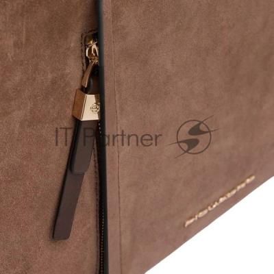 Деловая сумка женская Piquadro Circle CA6698W92/MS с отделением для ноутбука 14" коричневая натур.кожа/замша