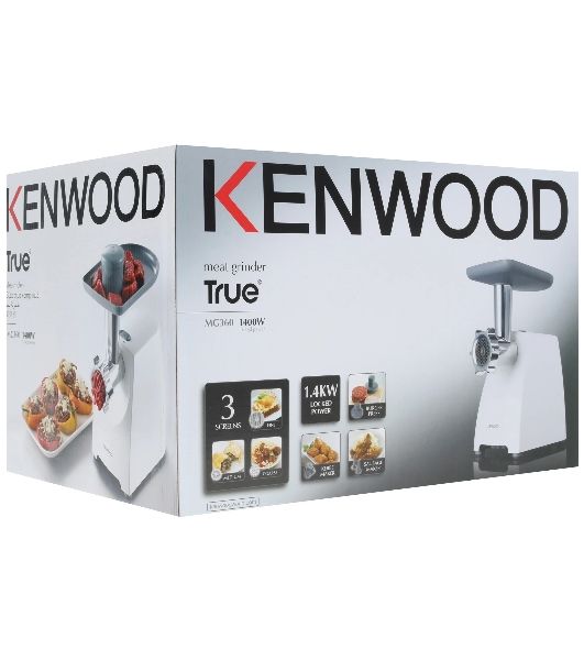 Мясорубка электрическая Kenwood MG 360 белый, 1400 Вт, 1.5 кг/мин, реверс, насадки - 5