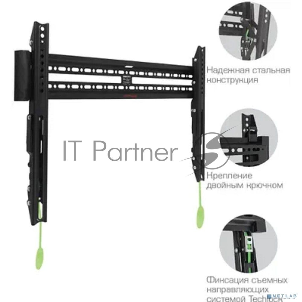 Кронштейн Arm media PLASMA-12 черный Кр. стал. наст. для TV 35"-75", max 60 кг, 1 ст св., нак. 0°-12° от ст. 37 мм, max VESA 600x400 мм.