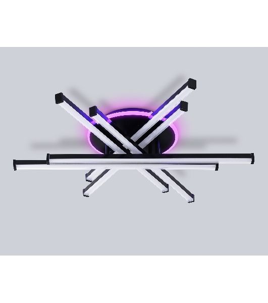 Потолочный светодиодный светильник Ambrella light FL6272 BK черный 76W 3000K-6400K+RGB 700*615*135 (ПДУ ИК)