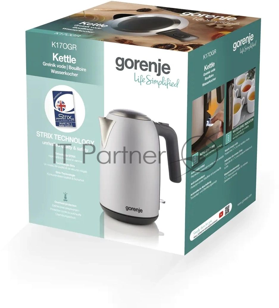 Чайник GORENJE K17OGR GREY 1.7 L