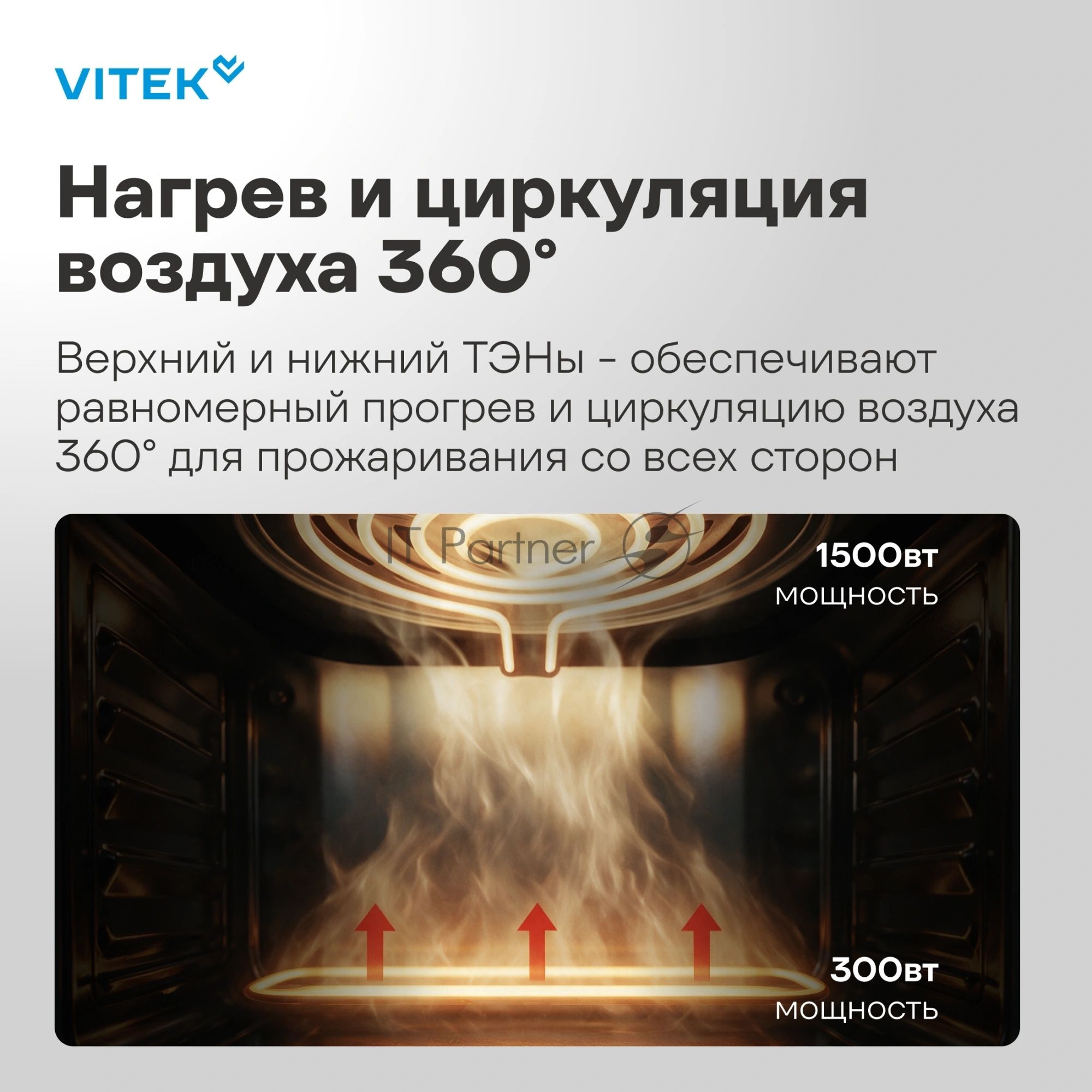 Аэрогриль Vitek VT-AF5505 серый/черный, 1800 Вт, 6.5 л, сенсор, 10 программ