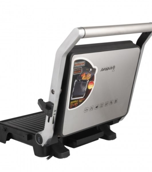 Электрический пресс-гриль Endever Grillmaster 225, серебристый/черный, 2300 Вт, терморегулятор, размер пов-ти 28х17 см