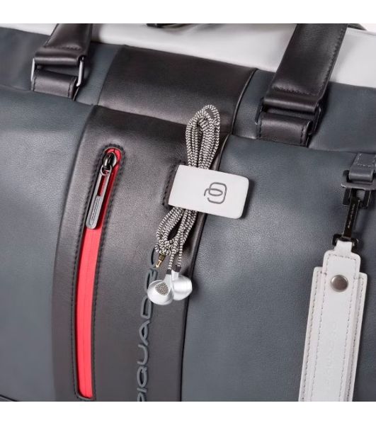 Сумка дорожная Piquadro Urban BV4447UB00/GRN серый/черный натур.кожа