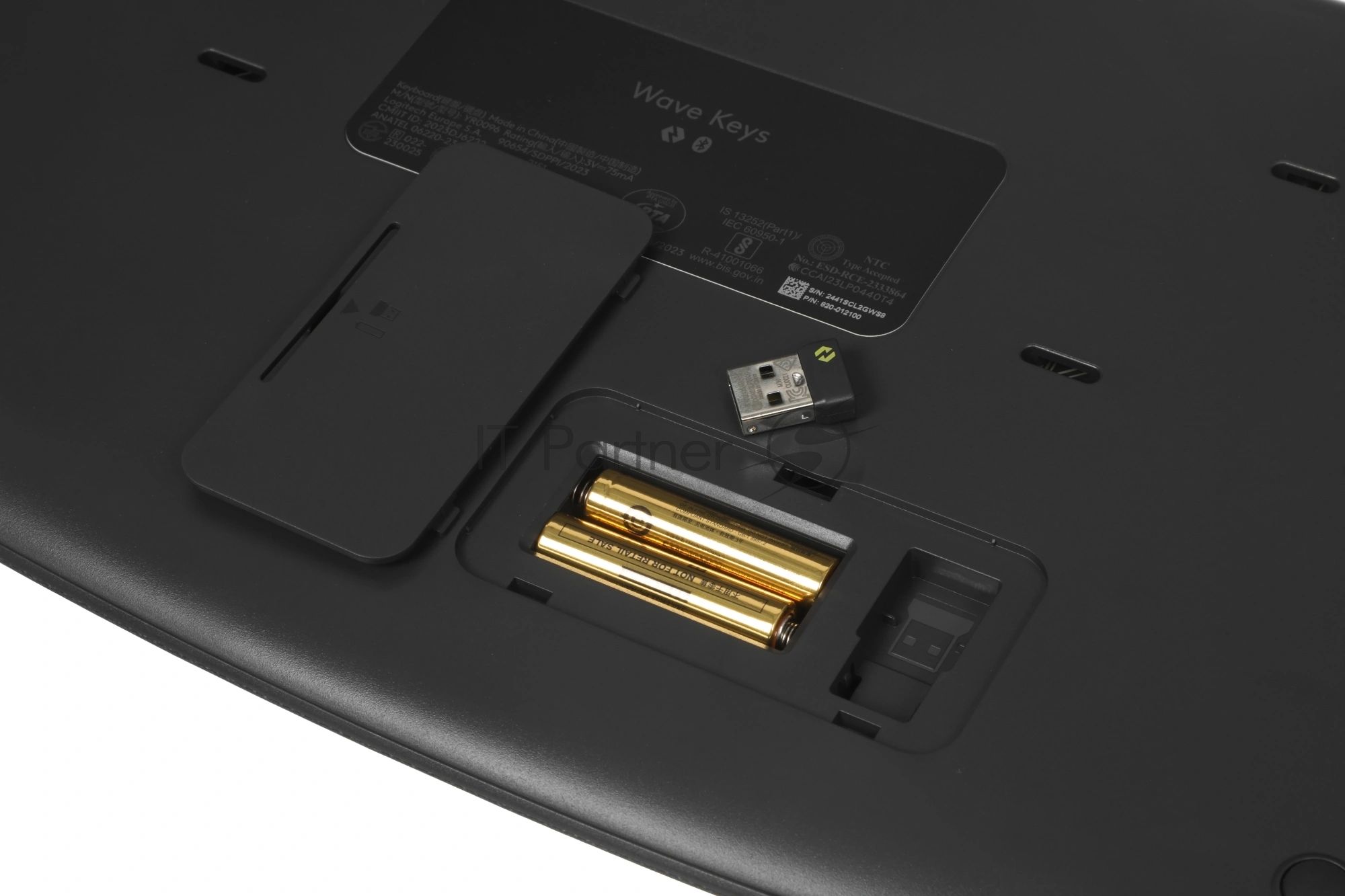 Клавиатура Logitech Wave Keys беспроводная, Bluetooth, радиоканал, серый