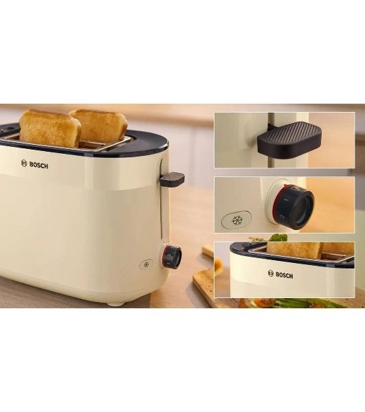 Тостер Bosch TAT2M127 бежевый, 950 Вт, 2 слота