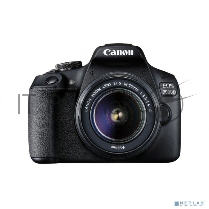 Зеркальный Фотоаппарат Canon EOS 2000D черный 24.1Mpix 18-55mm f/3.5-5.6 III 3" 1080p Full HD SDXC Li-ion (с объективом)