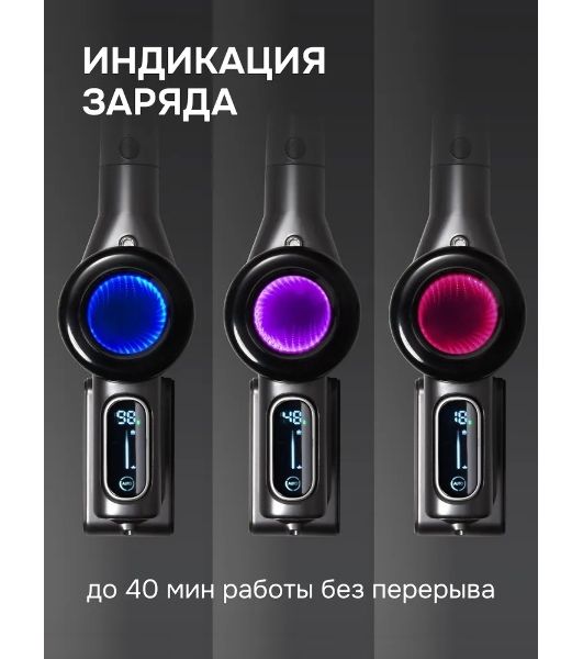 Пылесос вертикальный Zigmund & Shtain ZVC-1510 серый, питание от аккумулятора, 450 Вт, уборка суxая/влажная, пылесборник 0.5 л