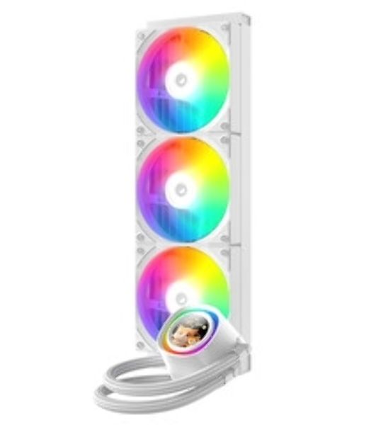 Система жидкостного охлаждения ID-Cooling FX360 LCD белый (Soc 1851/1700/1200/115X/AM5/AM4, 3x120мм fan, 2000rpm, 27.2 дБ, 350W, PWM 4-pin, Al+Cu)