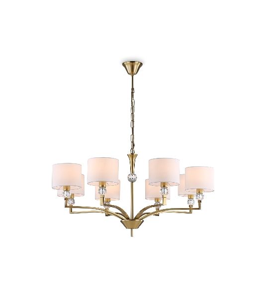 Люстра Ambrella light LH71133/8 BS/WH латунь/белый E14/8 max 40W D840*880